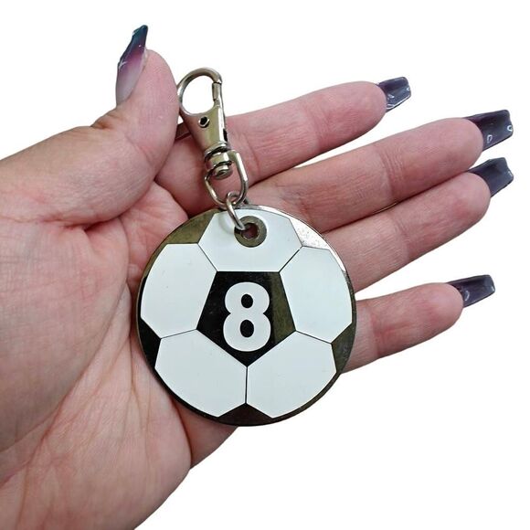 Soccer Number 8 Keychain - Picture 1 of 2